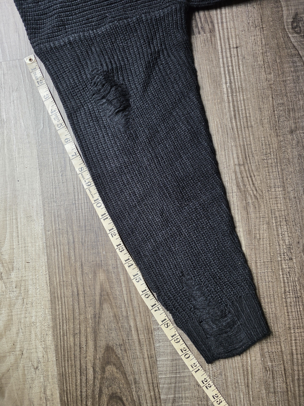 ASOS Men's Distressed Grunge Sweater In Black - Picture 9 of 9